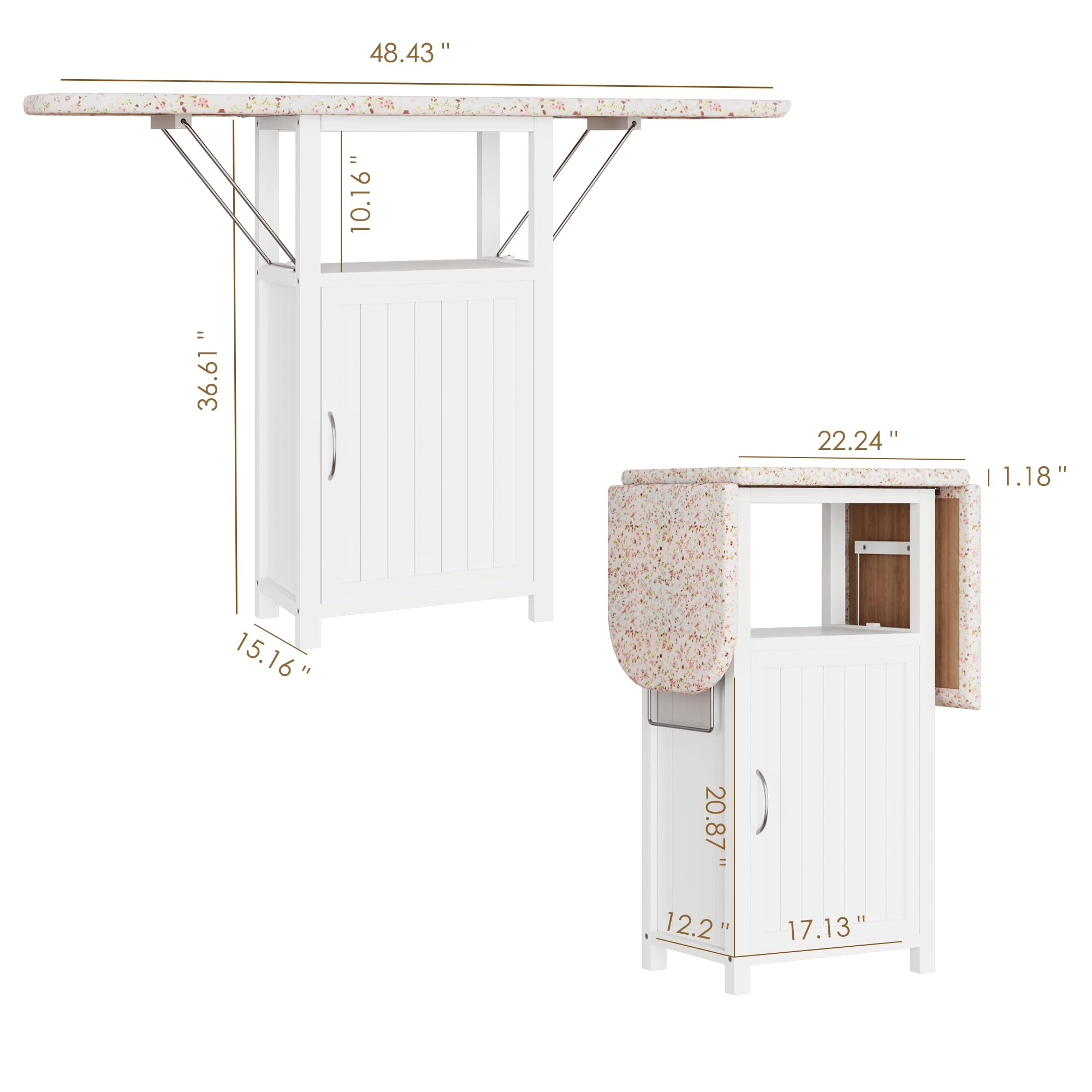 Ironing Board with Storage Cabinet, Folding Ironing Board with